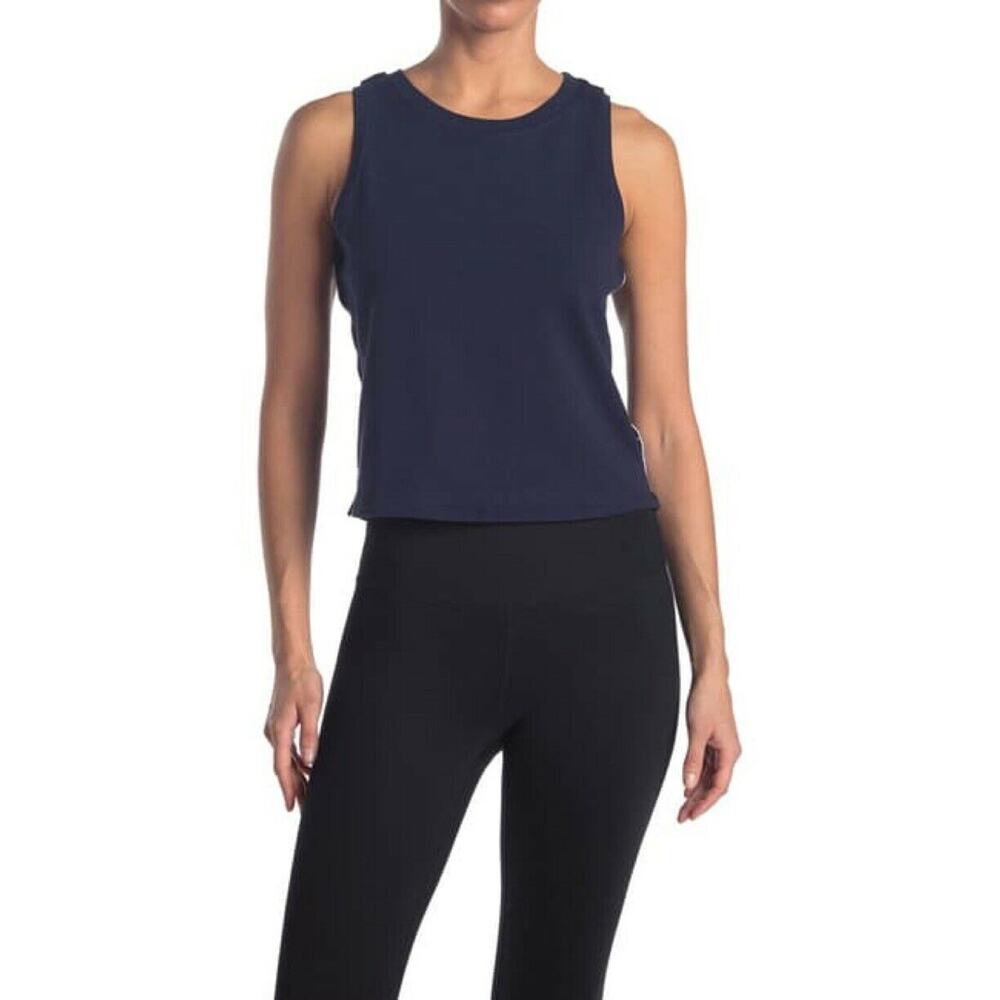 Splendid Studio Navy Side Stripe Cropped Yoga Tank